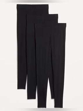 Old Navy High-Waisted Fashion Layering Leggings 3-Pack Black XS NWT